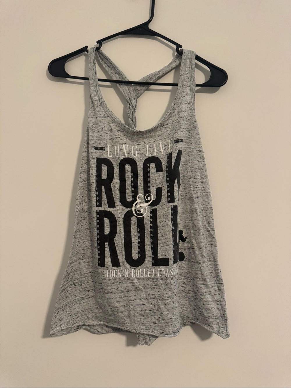 Disney Parks Gray Braided Racer Back Rock and Roller Coaster Tank